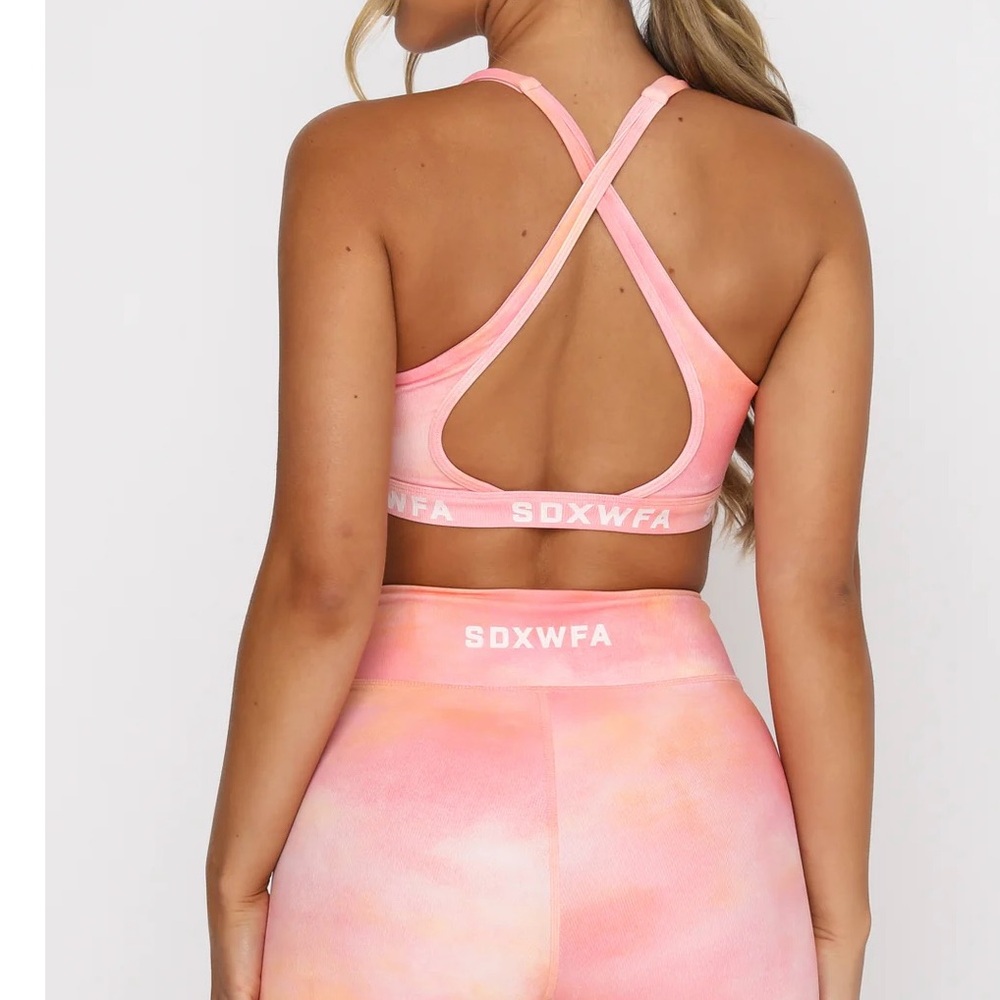 Whitefox x Sarah’s Day Kelly Sports Bra Pink Sunset - Picture 5 of 7